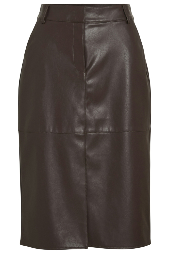 VIDAGMAR HW MIDI COATED SKIRT - NOO 14105132 Coffee Bean